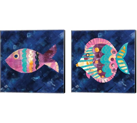 Boho Reef  2 Piece Canvas Print Set by Wild Apple Portfolio