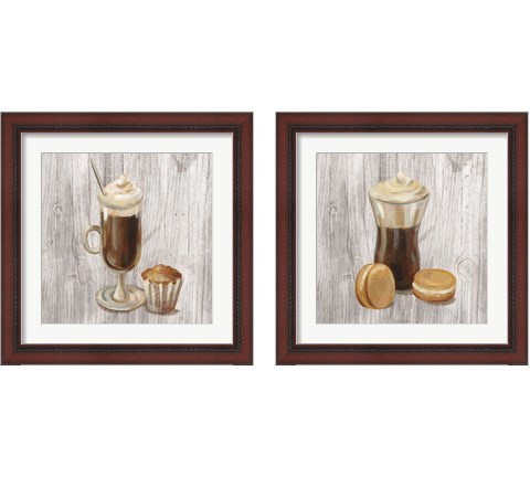 Coffee Time on Wood 2 Piece Framed Art Print Set by Silvia Vassileva