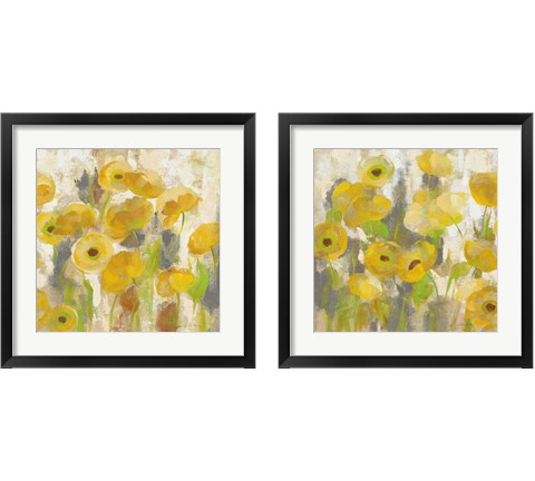 Floating Yellow Flowers 2 Piece Framed Art Print Set by Silvia Vassileva