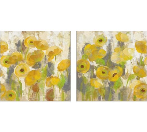 Floating Yellow Flowers 2 Piece Art Print Set by Silvia Vassileva