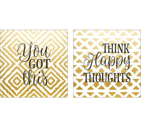 Think Happy Thoughts 2 Piece Art Print Set by Tamara Robinson