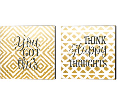 Think Happy Thoughts 2 Piece Canvas Print Set by Tamara Robinson