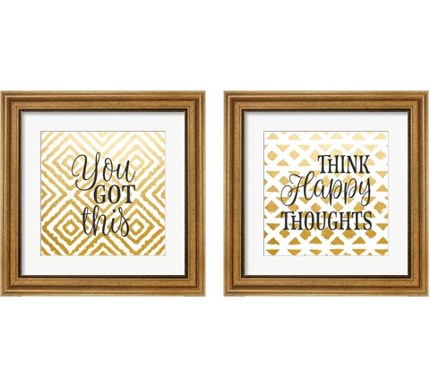 Think Happy Thoughts 2 Piece Framed Art Print Set by Tamara Robinson