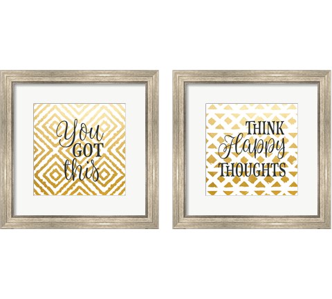 Think Happy Thoughts 2 Piece Framed Art Print Set by Tamara Robinson