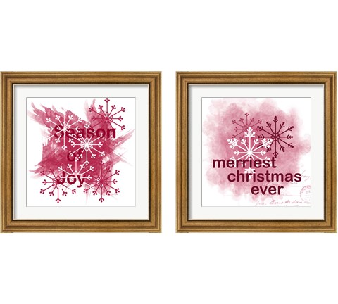Merriest Christmas Ever 2 Piece Framed Art Print Set by Ramona Murdock