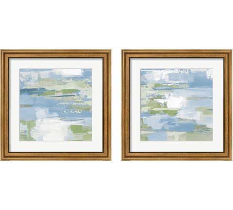 Urban Walkway Blue and Green 2 Piece Framed Art Print Set by Silvia Vassileva