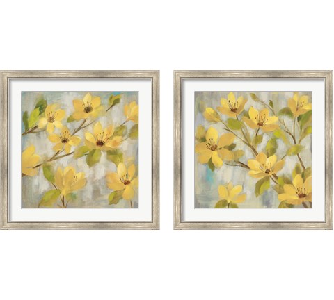 Golden Bloom Neutral 2 Piece Framed Art Print Set by Silvia Vassileva