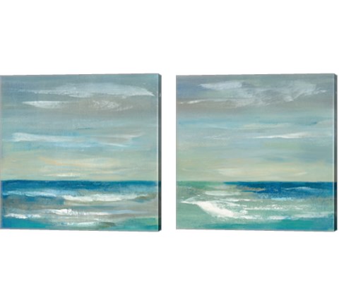 Early Morning Waves 2 Piece Canvas Print Set by Silvia Vassileva