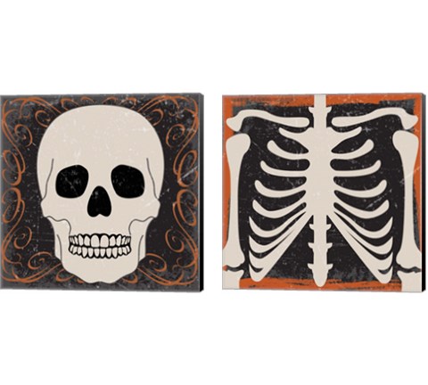 Skeleton 2 Piece Canvas Print Set by ND Art & Design