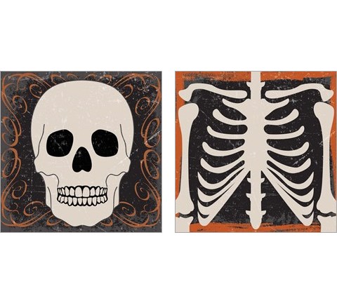 Skeleton 2 Piece Art Print Set by ND Art & Design