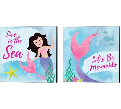 Be Mermaids 2 Piece Canvas Print Set by ND Art & Design