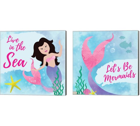 Be Mermaids 2 Piece Canvas Print Set by ND Art & Design