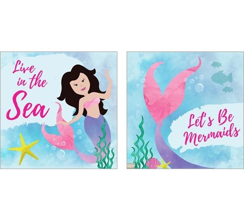 Be Mermaids 2 Piece Art Print Set by ND Art & Design