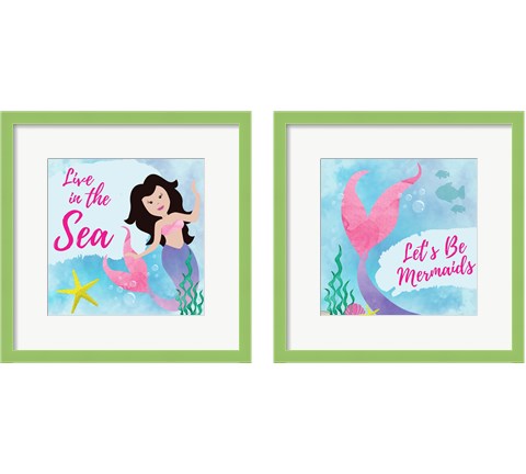 Be Mermaids 2 Piece Framed Art Print Set by ND Art & Design