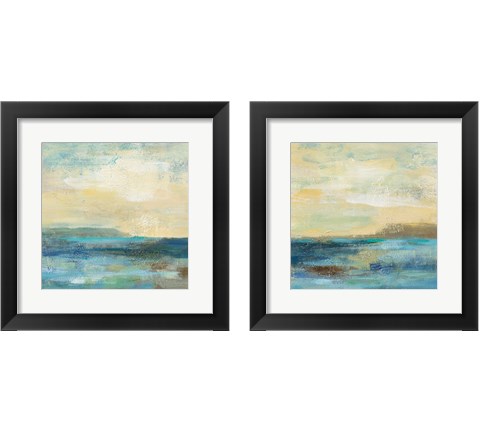 Sunset Beach 2 Piece Framed Art Print Set by Silvia Vassileva
