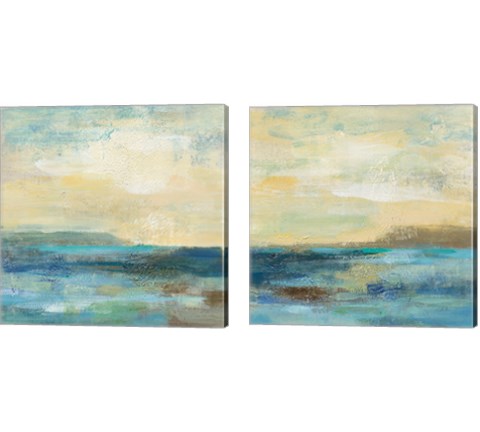 Sunset Beach 2 Piece Canvas Print Set by Silvia Vassileva