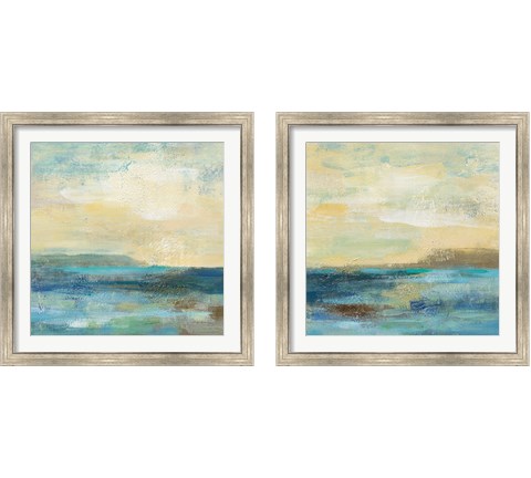 Sunset Beach 2 Piece Framed Art Print Set by Silvia Vassileva