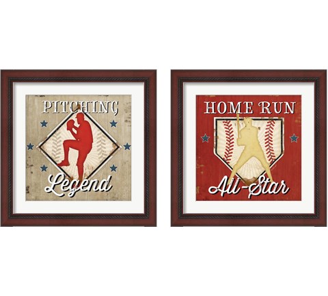 Baseball 2 Piece Framed Art Print Set by Jennifer Pugh