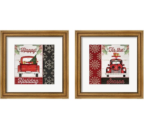 Christmas Car 2 Piece Framed Art Print Set by Jennifer Pugh
