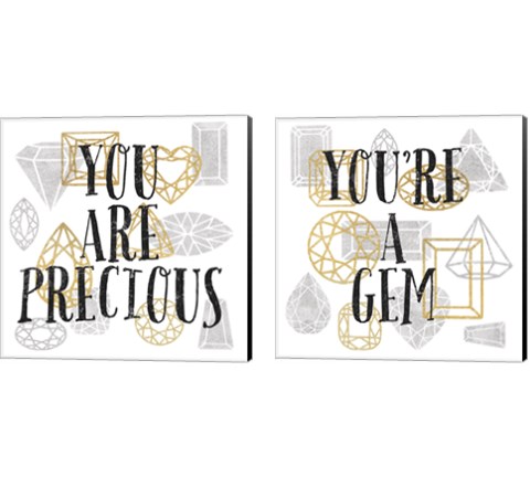 You Are Precious & A Gem 2 Piece Canvas Print Set by Moira Hershey