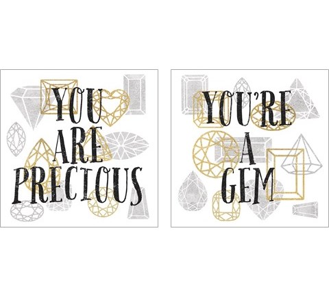 You Are Precious & A Gem 2 Piece Art Print Set by Moira Hershey