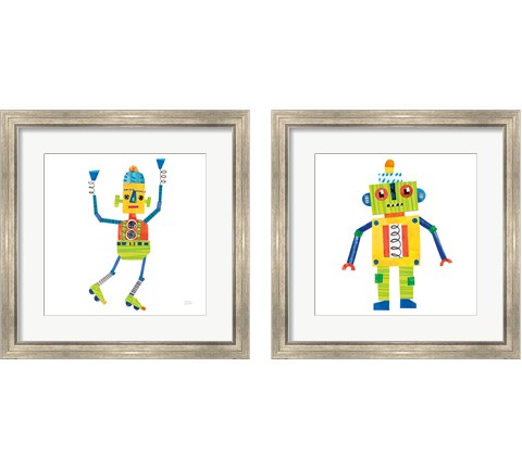Robot Party 2 Piece Framed Art Print Set by Melissa Averinos