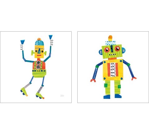 Robot Party 2 Piece Art Print Set by Melissa Averinos