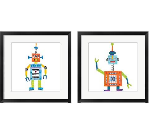 Robot Party 2 Piece Framed Art Print Set by Melissa Averinos