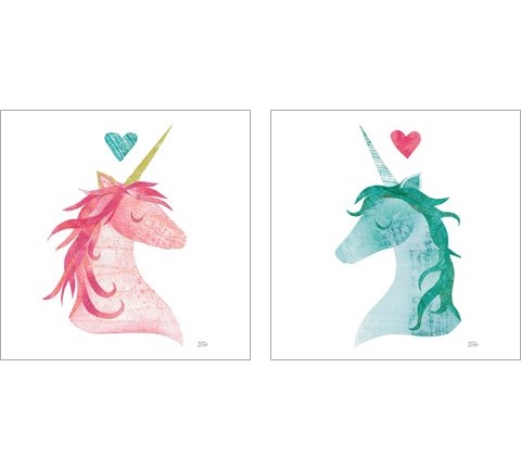 Unicorn Magic Heart 2 Piece Art Print Set by Melissa Averinos