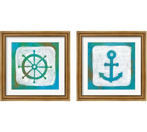Ahoy  2 Piece Framed Art Print Set by Melissa Averinos