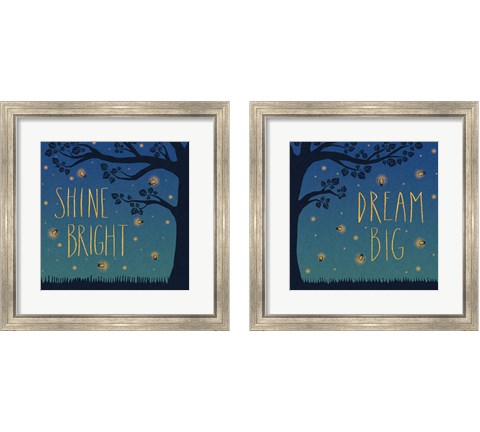 Twilight Fireflies 2 Piece Framed Art Print Set by Laura Marshall