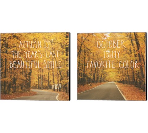 October Color 2 Piece Canvas Print Set by Laura Marshall