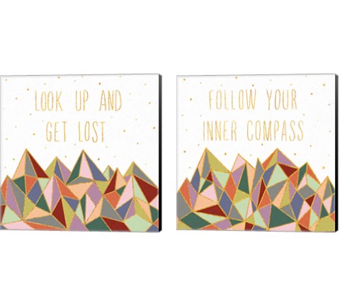 Written in the Stars on White 2 Piece Canvas Print Set by Laura Marshall