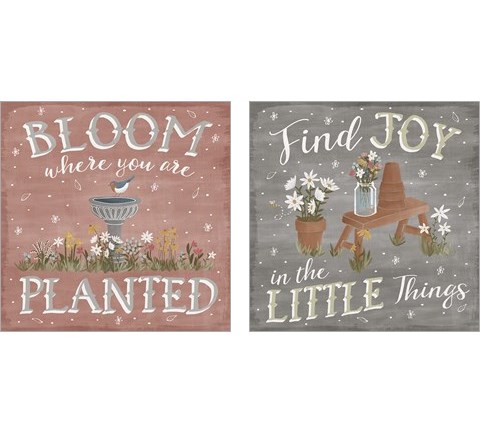 Blooming Garden 2 Piece Art Print Set by Laura Marshall