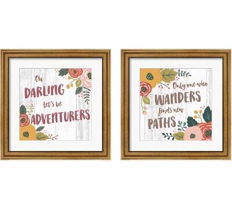 Wildflower Daydreams on White 2 Piece Framed Art Print Set by Laura Marshall