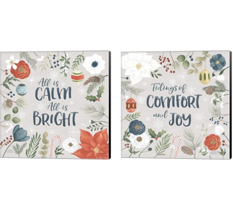 Holiday Garden 2 Piece Canvas Print Set by Laura Marshall