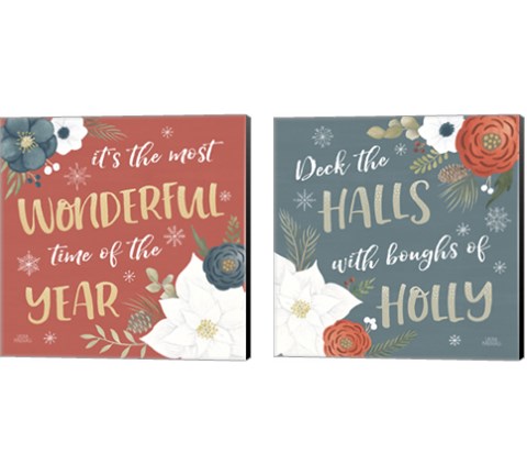 Holiday Garden 2 Piece Canvas Print Set by Laura Marshall