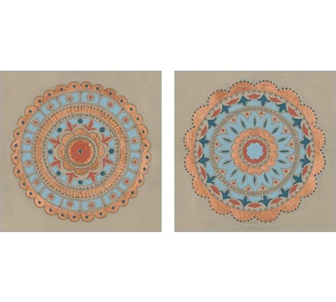 Copper Mandala 2 Piece Art Print Set by Kathrine Lovell