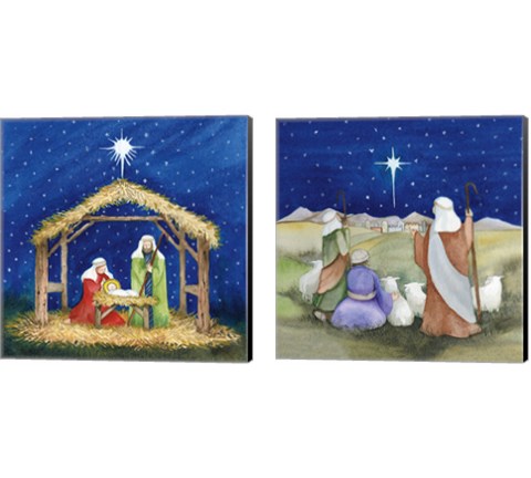 Christmas in Bethlehem 2 Piece Canvas Print Set by Kathleen Parr McKenna