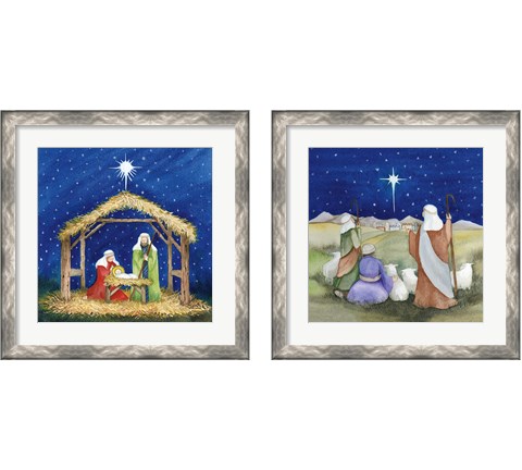 Christmas in Bethlehem 2 Piece Framed Art Print Set by Kathleen Parr McKenna