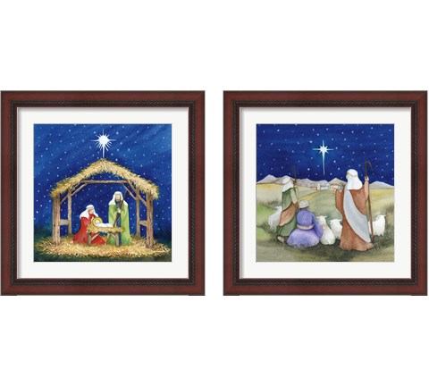 Christmas in Bethlehem 2 Piece Framed Art Print Set by Kathleen Parr McKenna