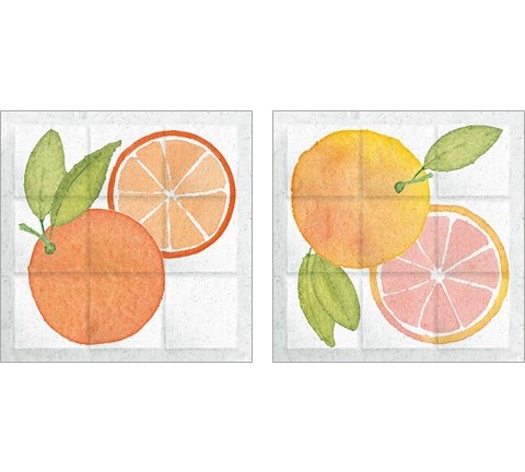 Citrus Tile 2 Piece Art Print Set by Wild Apple Portfolio