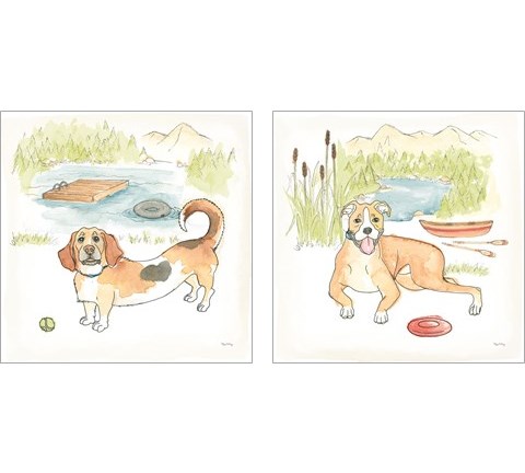 Dog Days of Summer 2 Piece Art Print Set by Wild Apple Portfolio