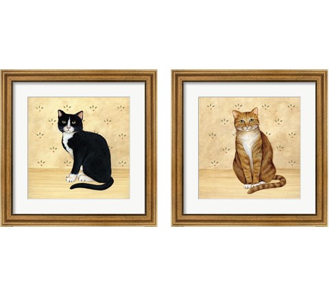 Country Kitty 2 Piece Framed Art Print Set by David Carter Brown