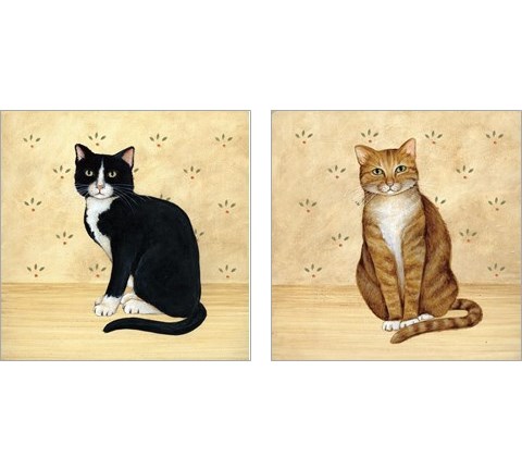 Country Kitty 2 Piece Art Print Set by David Carter Brown
