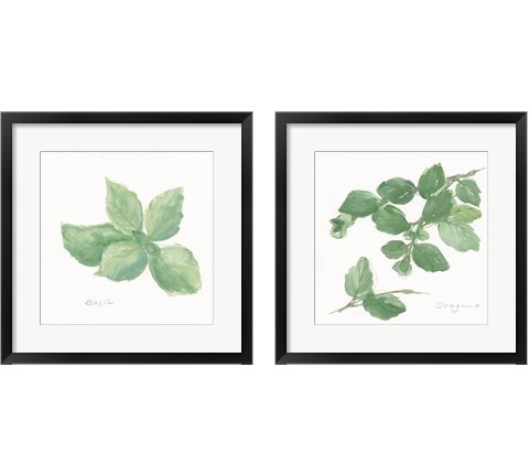 Herbs on White 2 Piece Framed Art Print Set by Chris Paschke