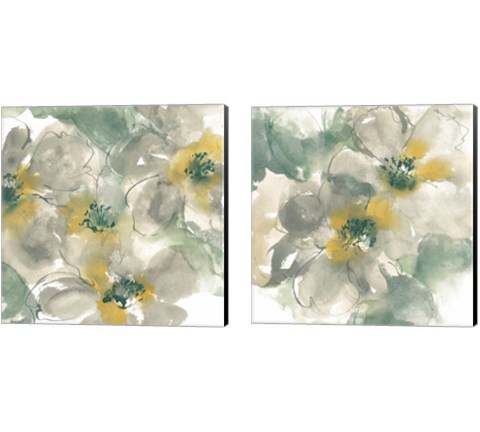 Silver Quince on White 2 Piece Canvas Print Set by Chris Paschke