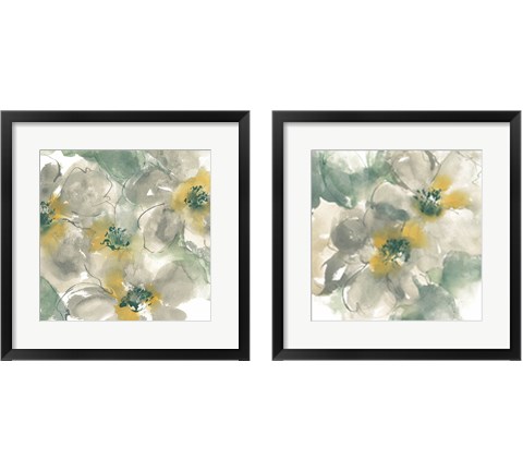 Silver Quince on White 2 Piece Framed Art Print Set by Chris Paschke