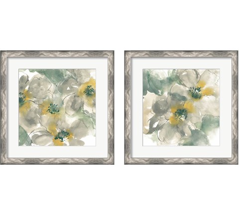 Silver Quince on White 2 Piece Framed Art Print Set by Chris Paschke