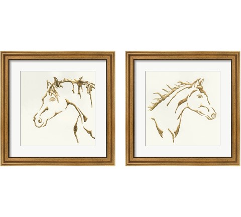 Gilded Horse 2 Piece Framed Art Print Set by Chris Paschke